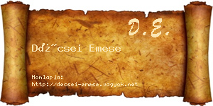 Décsei Emese névjegykártya