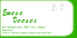 emese decsei business card